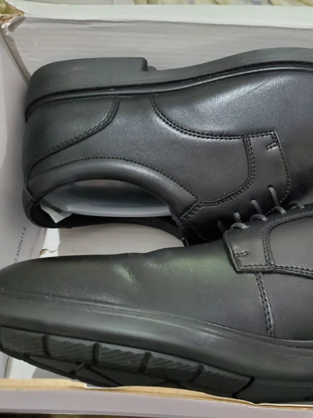 Men's Black Split Leather Oxford NonSlip Comfortable Formal Dress Shoes Size-9.5